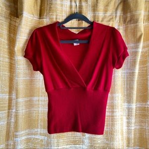 Body Central Red short sleeve sweater top